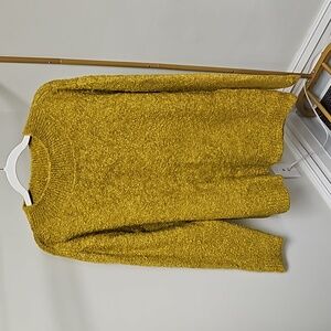 'Joe Fresh' Chartreuse Sherling Knit Mock Neck Sweater